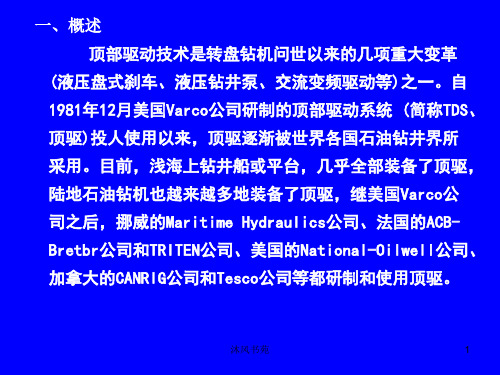 顶驱钻机介绍应用材料