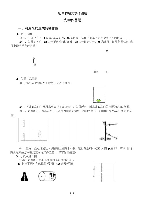 初中物理光学作图题