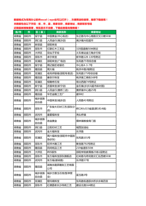 2020新版湖南省邵阳市工艺品工商企业公司商家名录名单联系电话号码地址大全337家