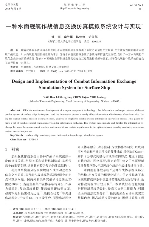 一种水面舰艇作战信息交换仿真模拟系统设计与实现