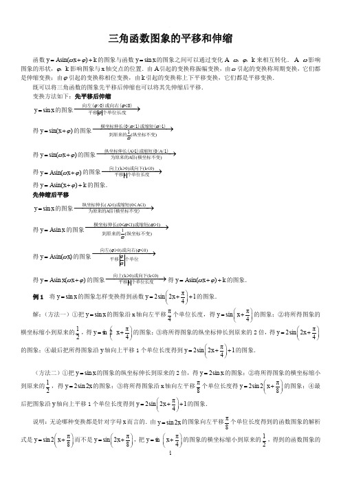 高一三角函数图象的平移和伸缩