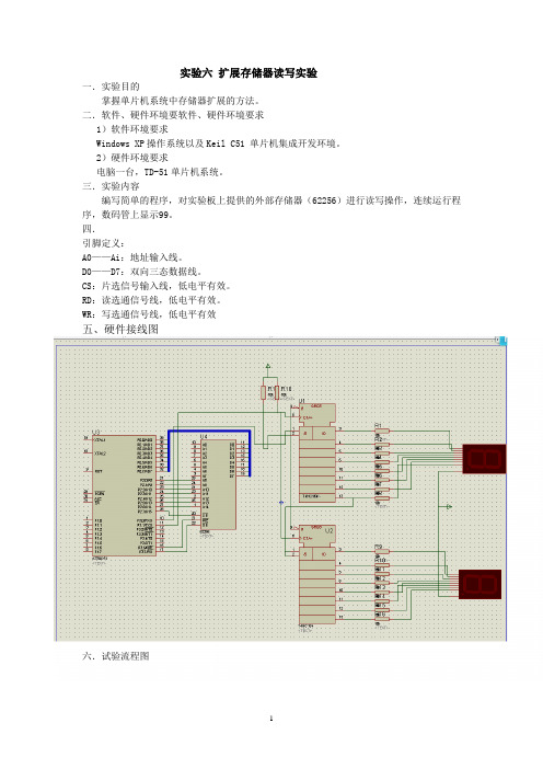 扩展存储器读写实验