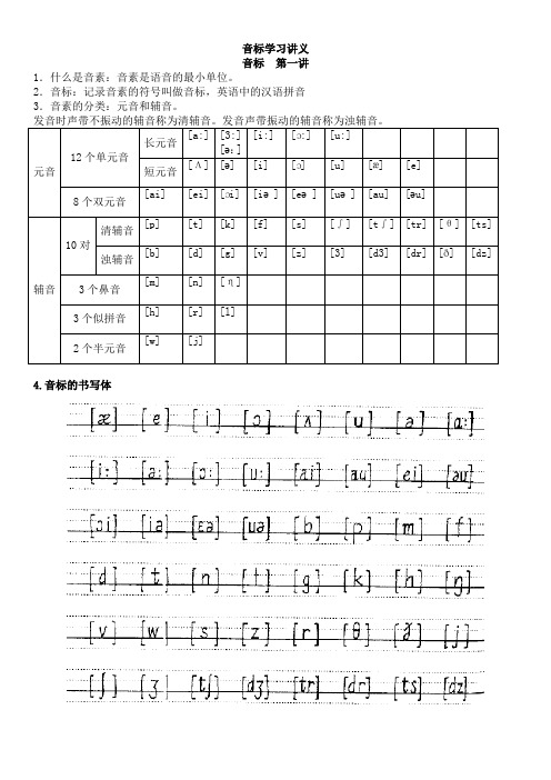 2023年初升高英语音标讲义