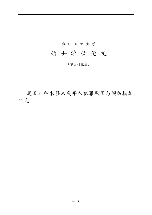 未成年人犯罪原因与预防措施研究毕业论文