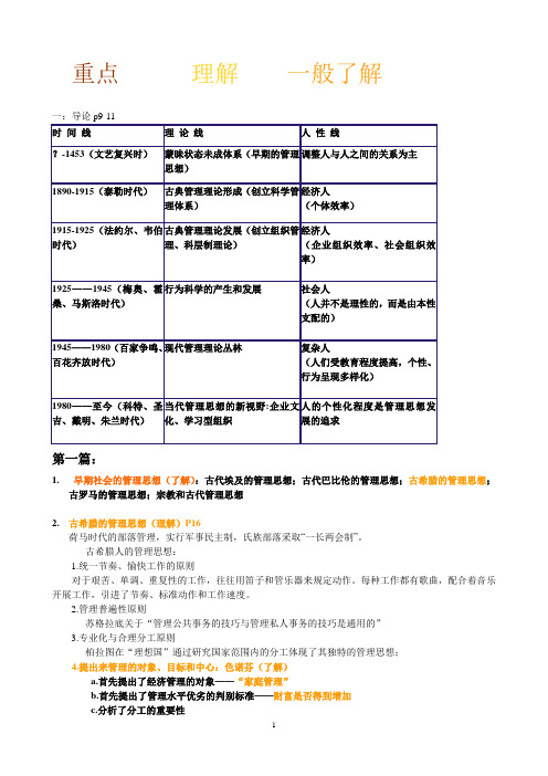 管理思想史总结