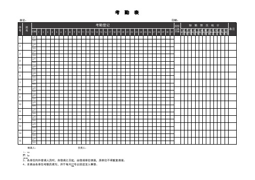 公司考勤表模板