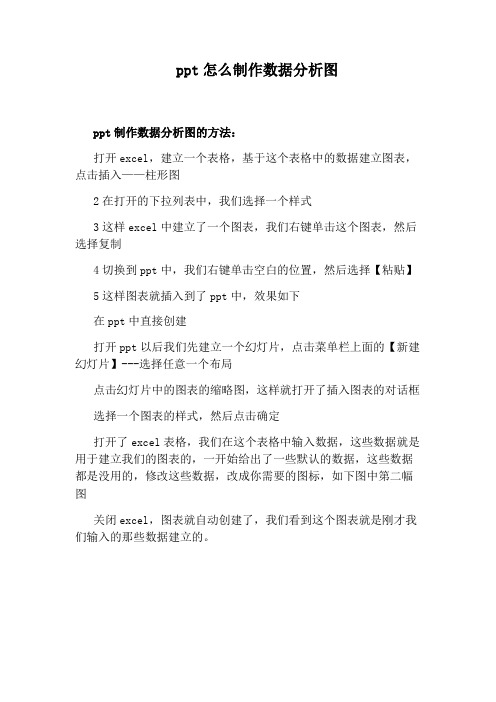 ppt怎么制作数据分析图