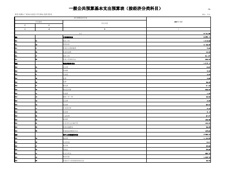 一般公共预算基本支出预算表按经济分类科目