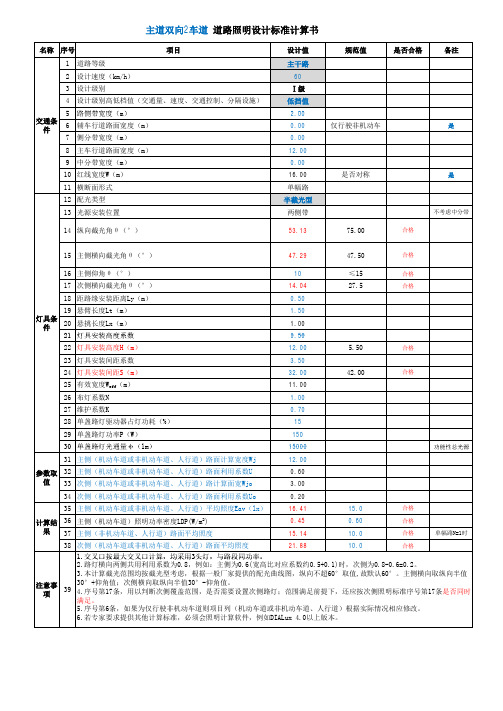 李星虎~道路照明光学计算~杆高12米红线宽度16米范围内可以单侧布灯