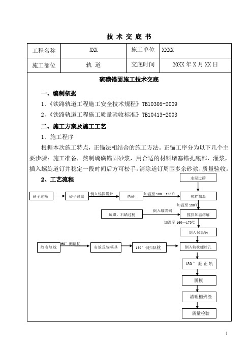 硫磺锚固技术交底