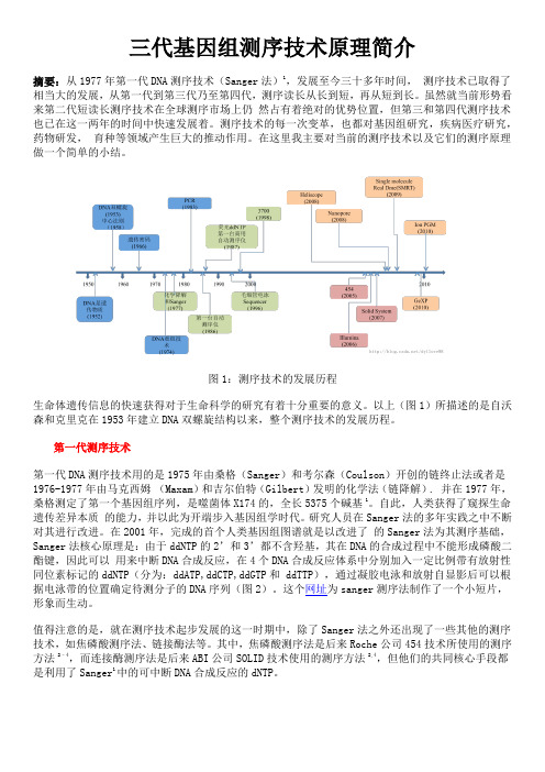 一代、二代、三代测序技术