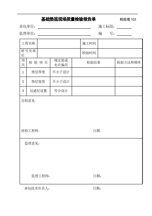 各种质检报告单汇总