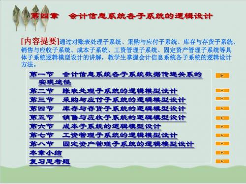 会计信息系统各子系统的逻辑设计PPT课件( 56页)