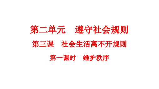 维护秩序+课件-  部编版道德与法治八年级上册