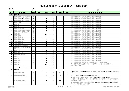 靓家居装潢中心预算报价书10.24