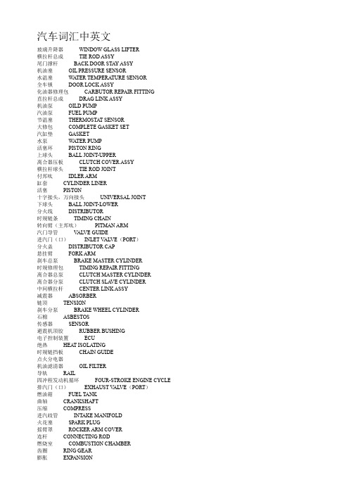 汽车词汇中英文.doc