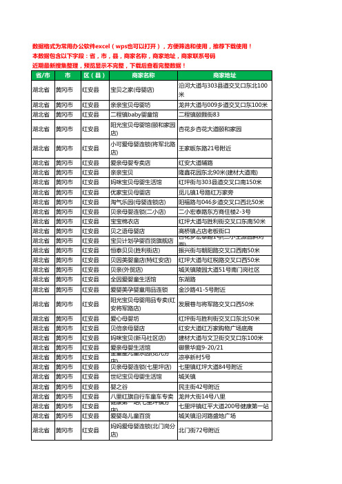 2020新版湖北省黄冈市红安县育婴工商企业公司商家名录名单黄页联系电话号码地址大全97家