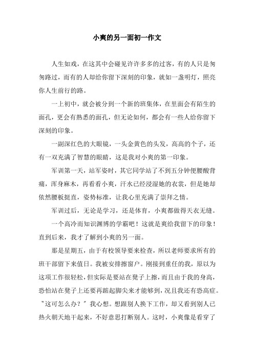 小爽的另一面初一作文