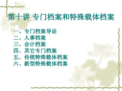 第十一讲 专门档案