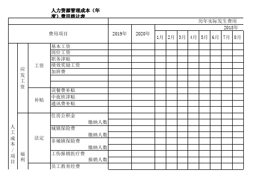 人力资源预算分析表