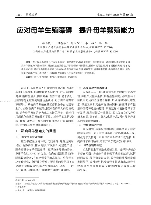 应对母羊生殖障碍提升母羊繁殖能力