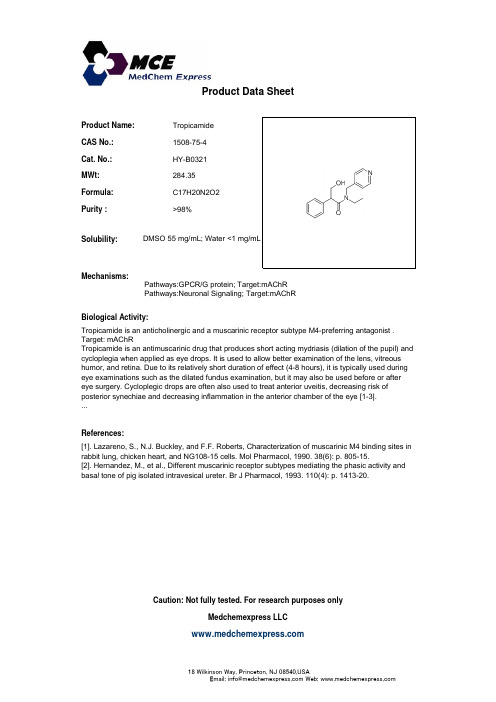 Tropicamide_1508-75-4_DataSheet_MedChemExpress