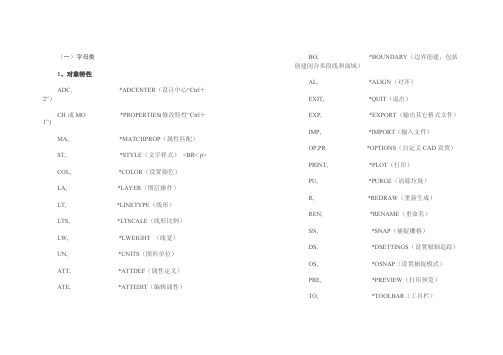 Autocad命令大全(快捷键)