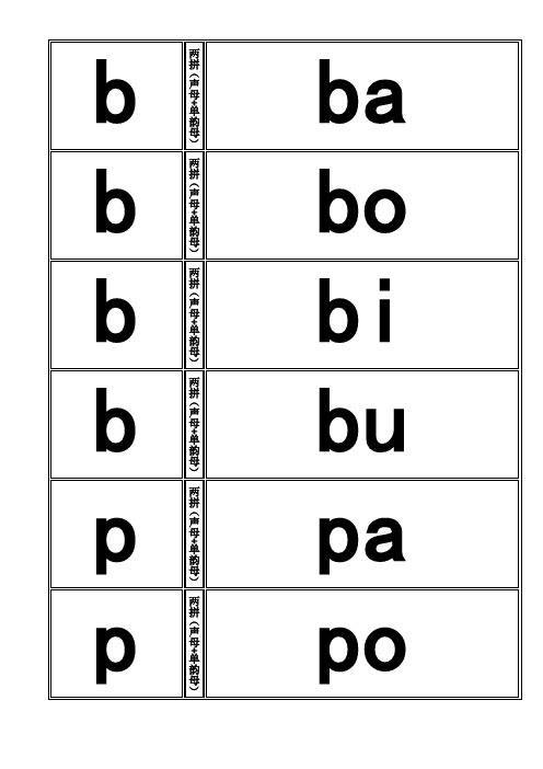 汉语拼音音节卡片
