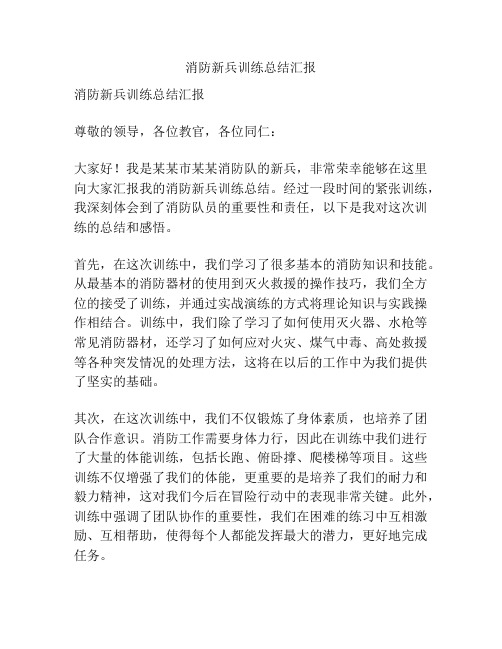 消防新兵训练总结汇报