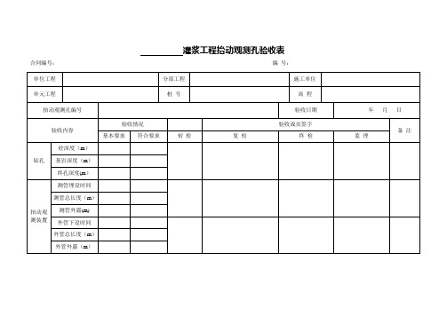 灌浆工程各类12套表格表