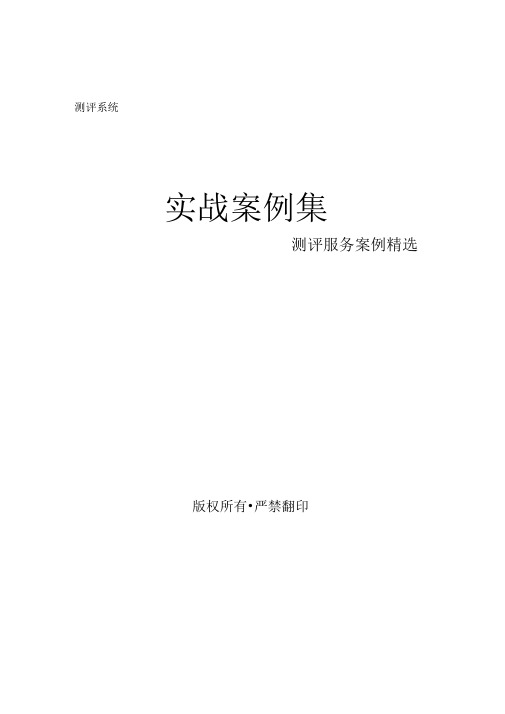 某公司人才测评系统实战案例集