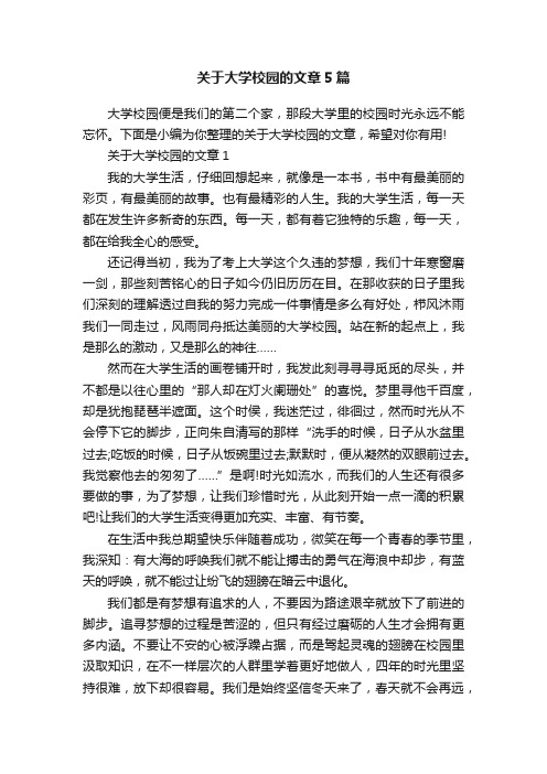 关于大学校园的文章5篇