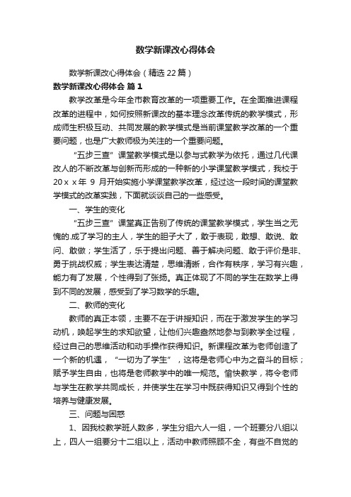 数学新课改心得体会