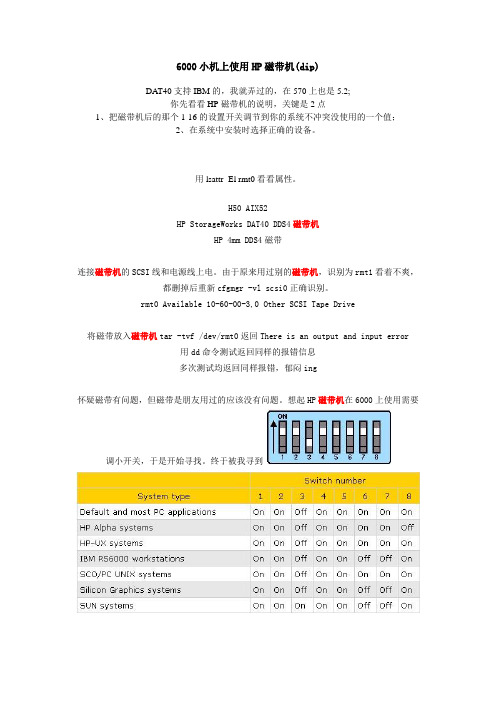 6000小上使用HP磁带机(dip)