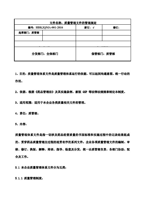 药品经营企业质量管理规定