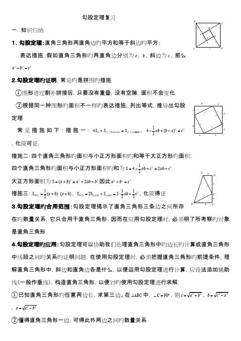 2023年勾股定理知识点与常见题型总结