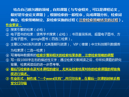 文献检索课程报告要求