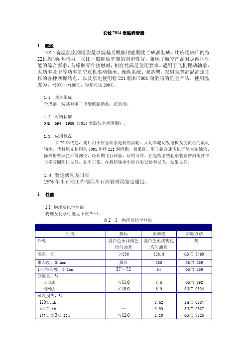 长城7014宽温润滑脂