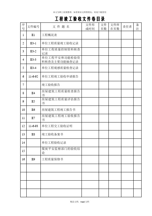 工程竣工验收文件(2021整理)