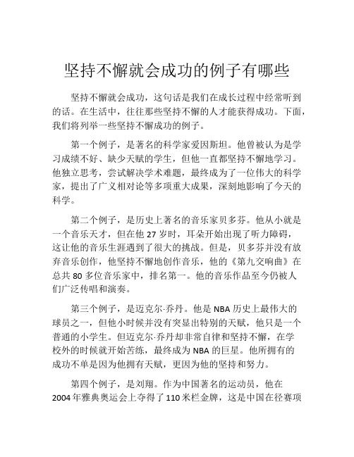 坚持不懈就会成功的例子有哪些