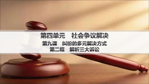 高中思想政治选择性必修第二册精品课件第4单元社会争议解决第9课纠纷的多元解决方式 第2框解析三大诉讼