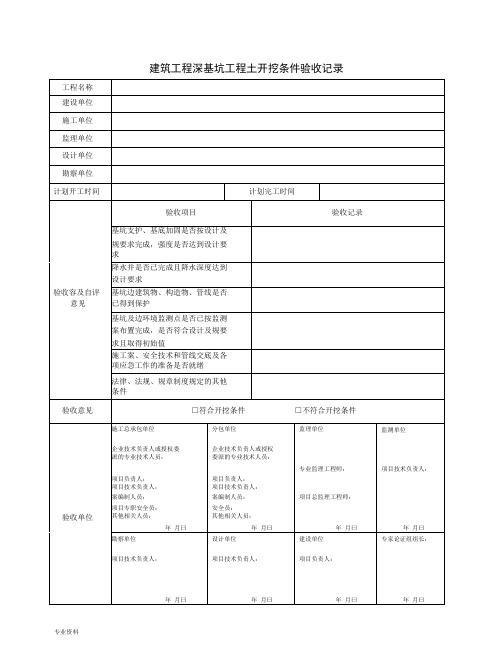 危大工程验收表