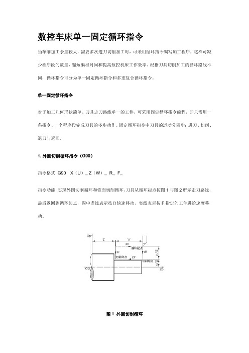 数控车床单一固定循环指令