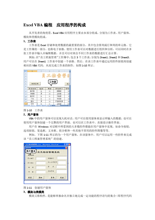 Excel VBA编程  应用程序的构成