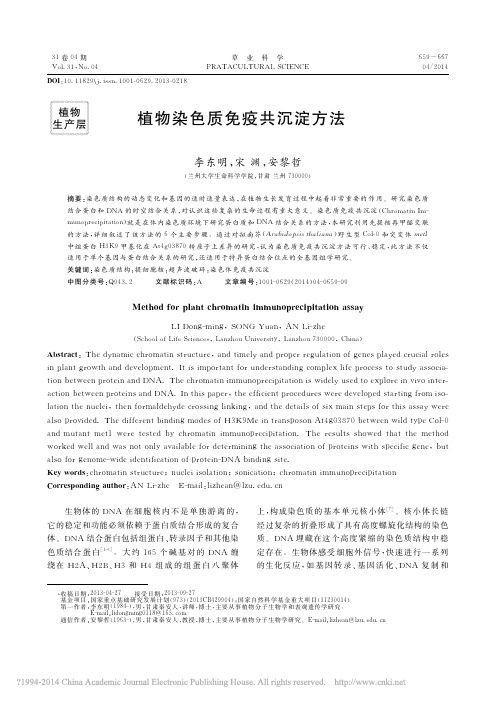 植物染色质免疫共沉淀方法