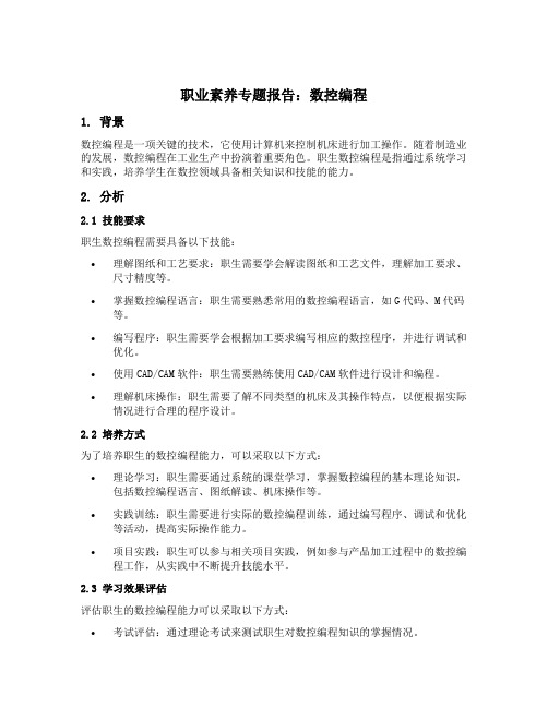 专业技能与职业素养专题报告中职生数控