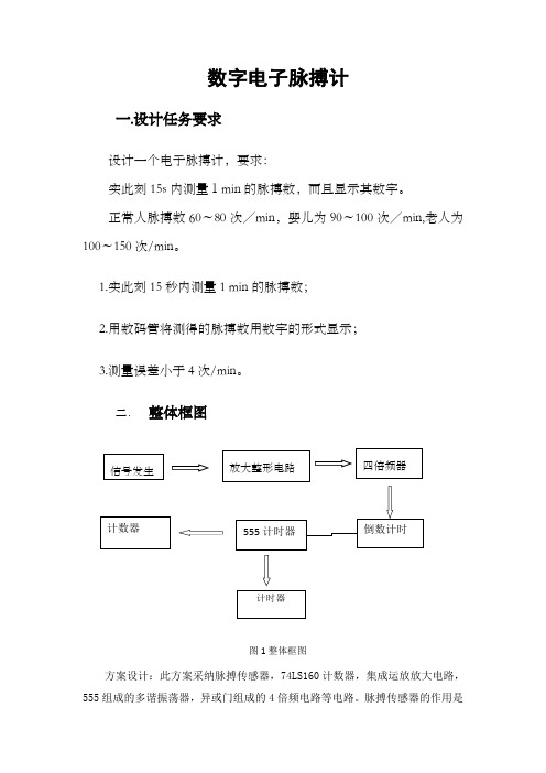 课程设计数字电子脉搏计