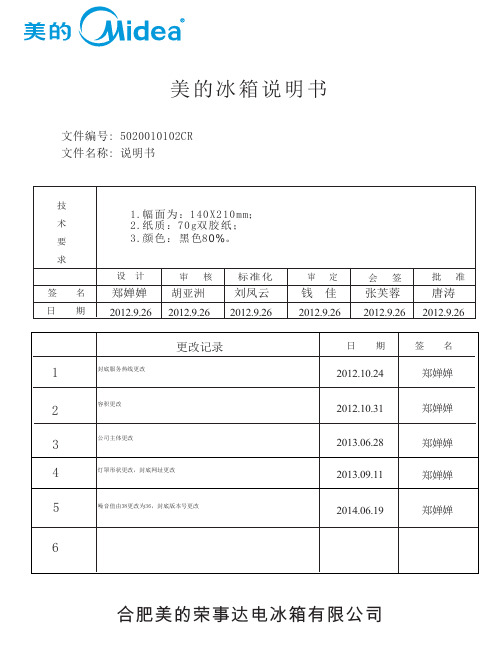 美的 冰箱 BCD-206TM(C) 极光银 使用说明书