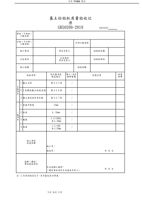 建筑装饰装修工程检验批质量验收记录文本