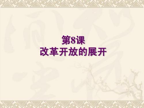 3.2改革开放的展开 课件3(历史中华书局版八年级下册)